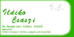 ildiko csaszi business card
